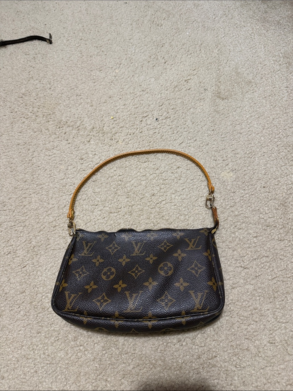 Louis Vuitton Monogram Mini Pochette in Brown & Tan